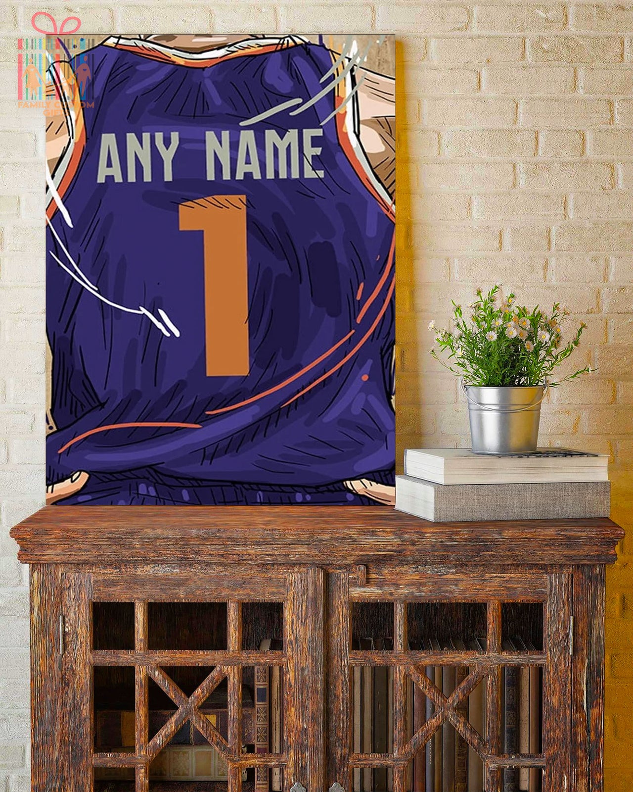 Phoenix Suns Jersey Custom Canvas Print Wall Art for Boy Girl Men Women Basketball Personalized Canvas Art