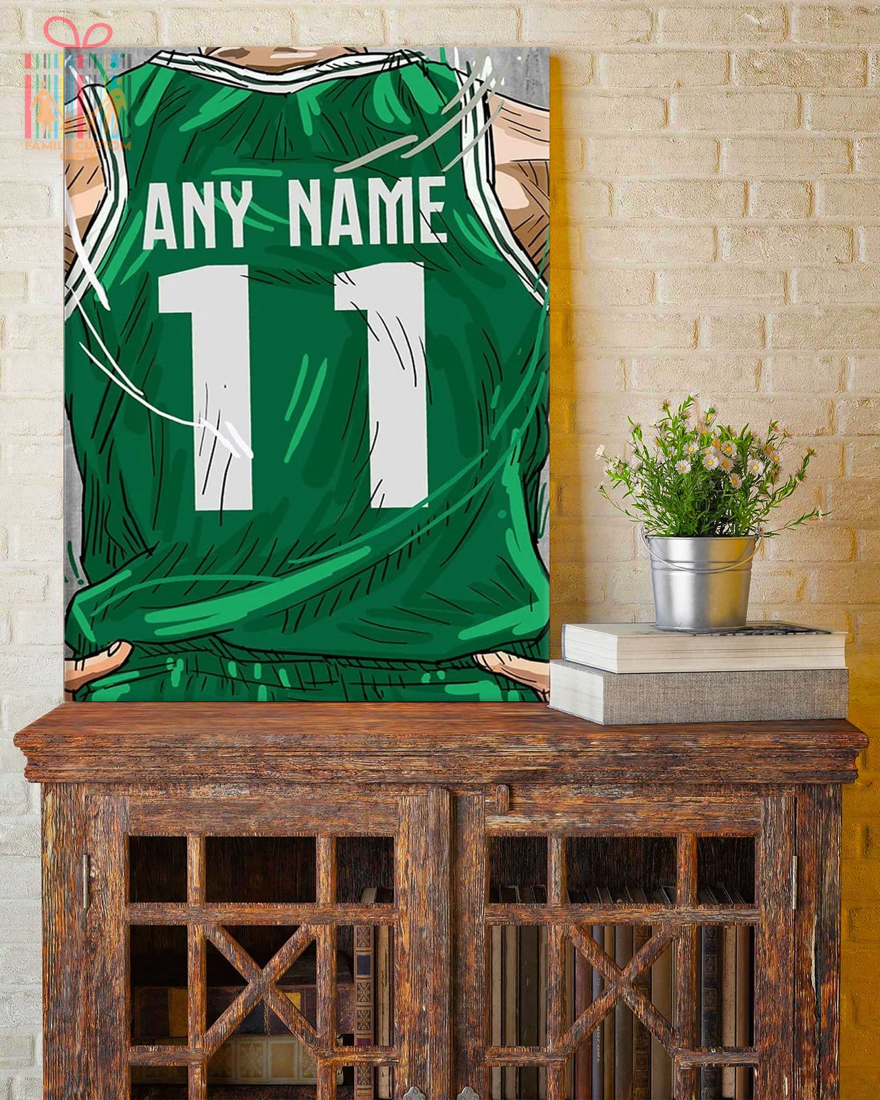 Boston Celtics Jersey Custom Canvas Print Wall Art for Boy Girl Men Women Basketball Personalized Canvas Art