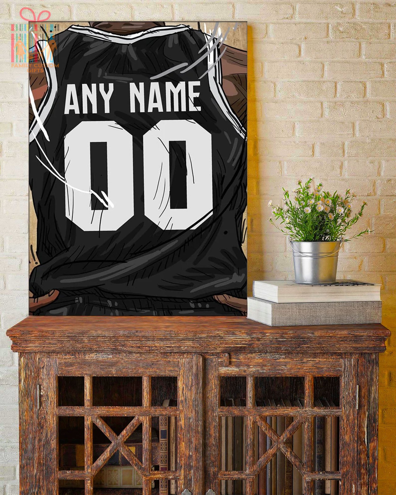 Brooklyn Nets Jersey Custom Canvas Print Wall Art for Boy Girl Men Women Basketball Personalized Canvas Art