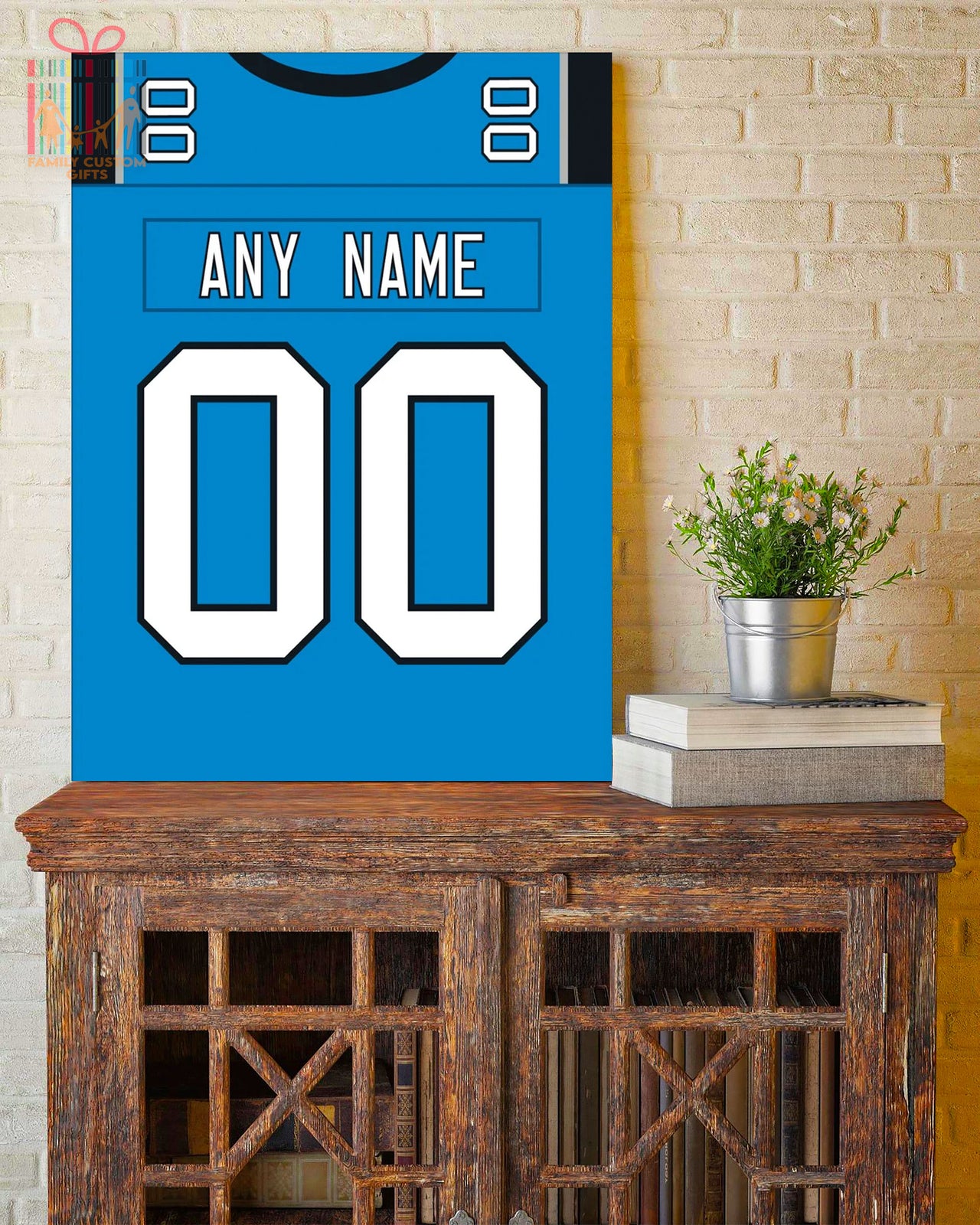 Carolina Jersey Custom Canvas Print Wall Art for Boy Girl Men Women Football Personalized Canvas Art