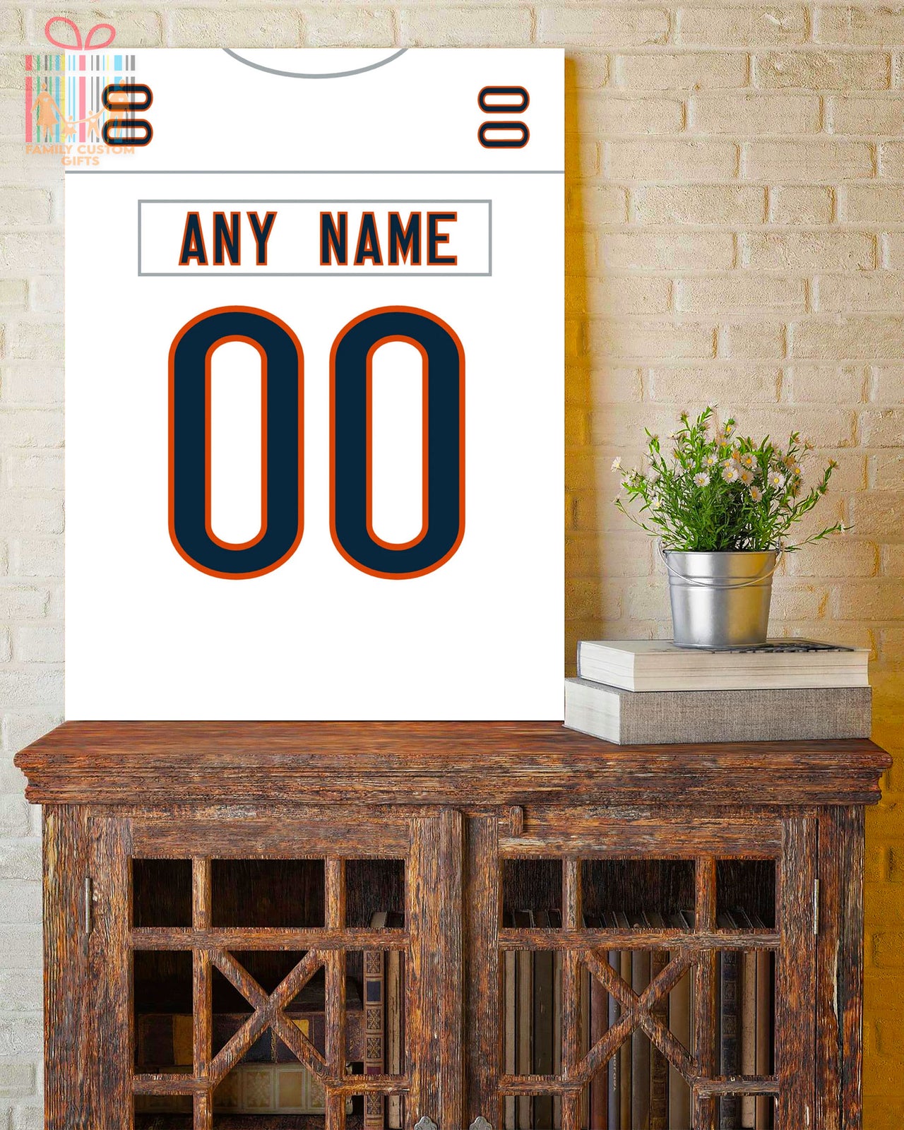 Chicago Jersey Custom Canvas Print Wall Art for Boy Girl Men Women Football Personalized Canvas Art