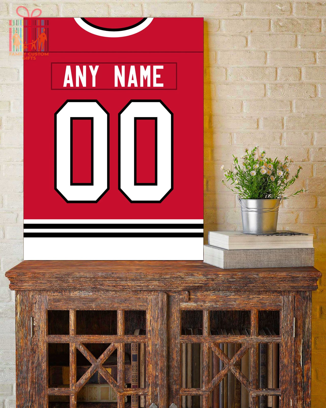 Chicago Jersey Custom Canvas Print Wall Art for Boy Girl Men Women Hockey Personalized Canvas Art