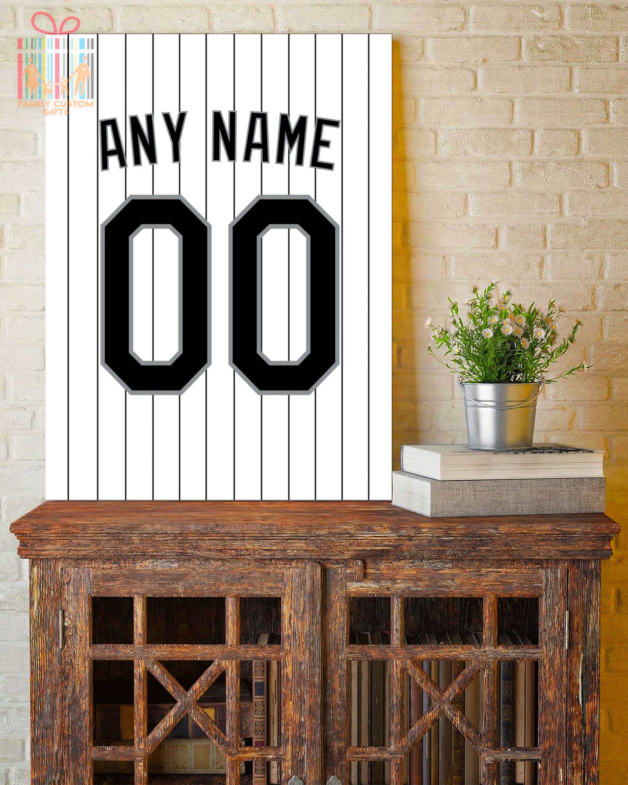 Chicago Jersey Custom Canvas Print Wall Art for Boy Girl Men Women Baseball Personalized Canvas Art