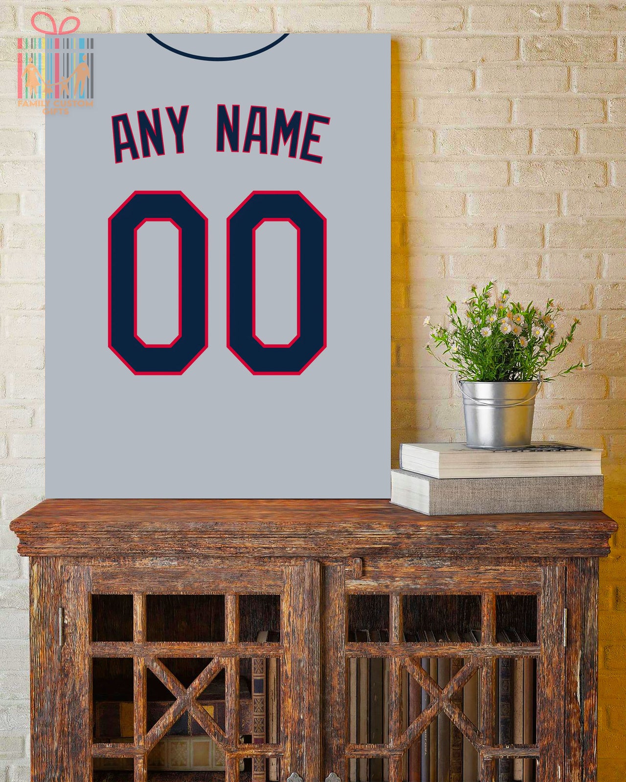 Cleveland Jersey Custom Canvas Print Wall Art for Boy Girl Men Women Baseball Personalized Canvas Art