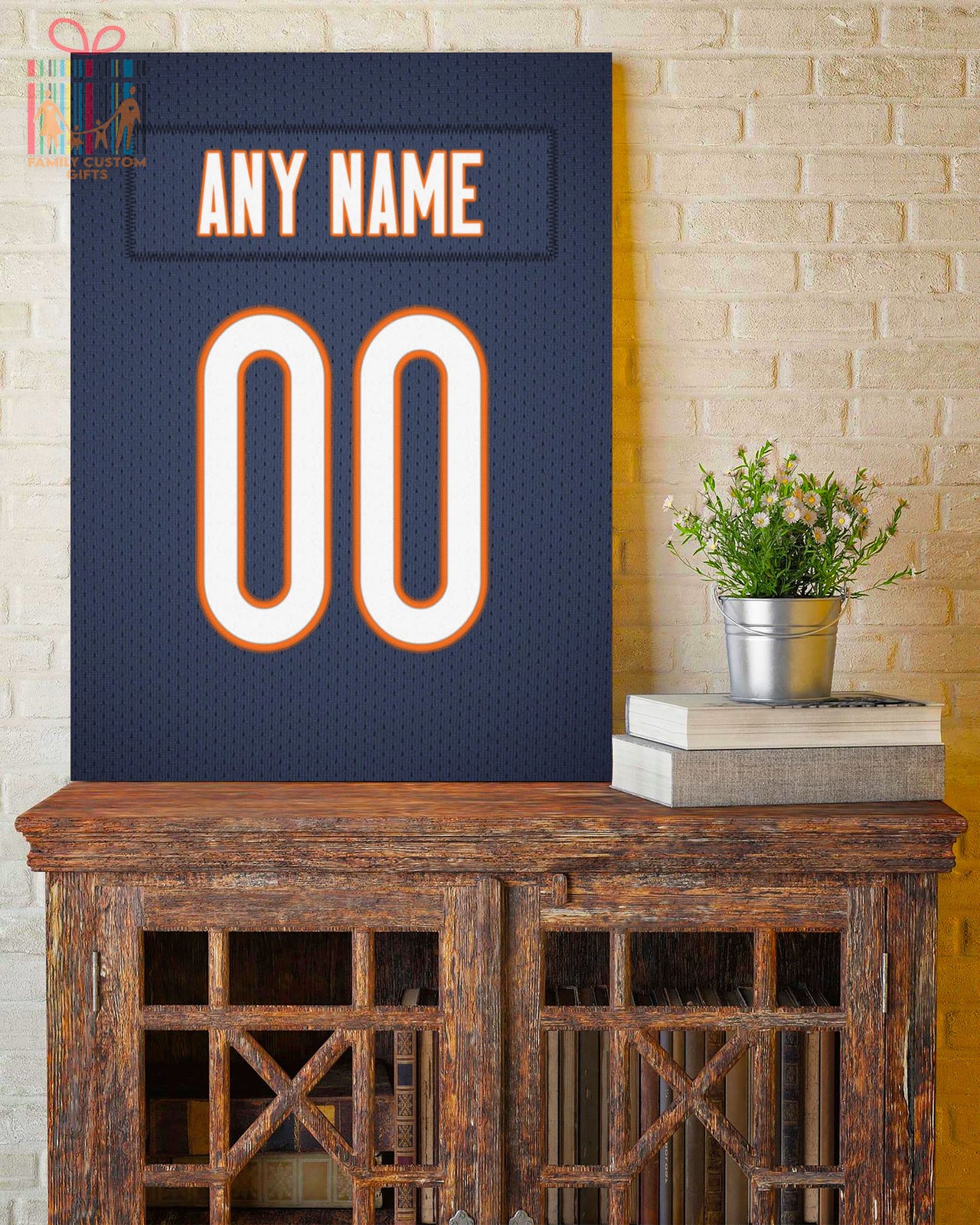 Chicago Jersey Custom Canvas Print Wall Art for Boy Girl Men Women Football Personalized Canvas Art