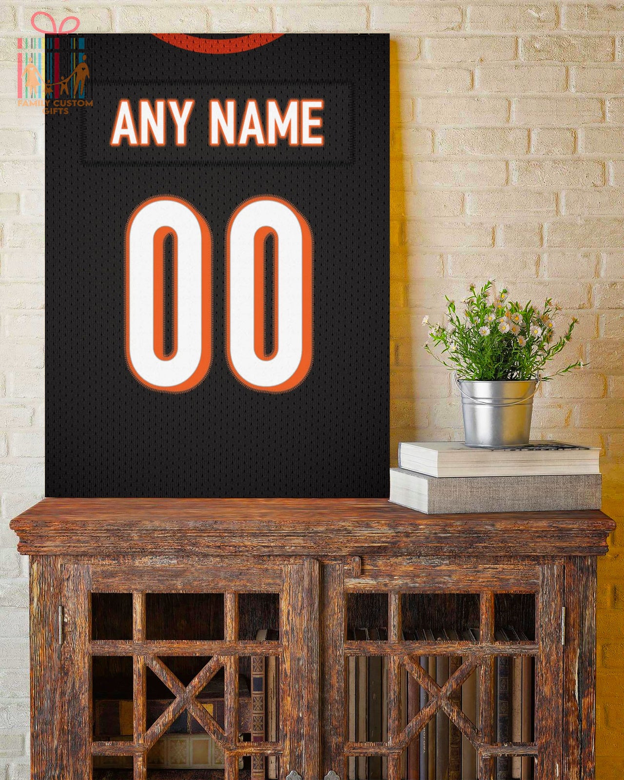 Cincinnati Jersey Custom Canvas Print Wall Art for Boy Girl Men Women Football Personalized Canvas Art