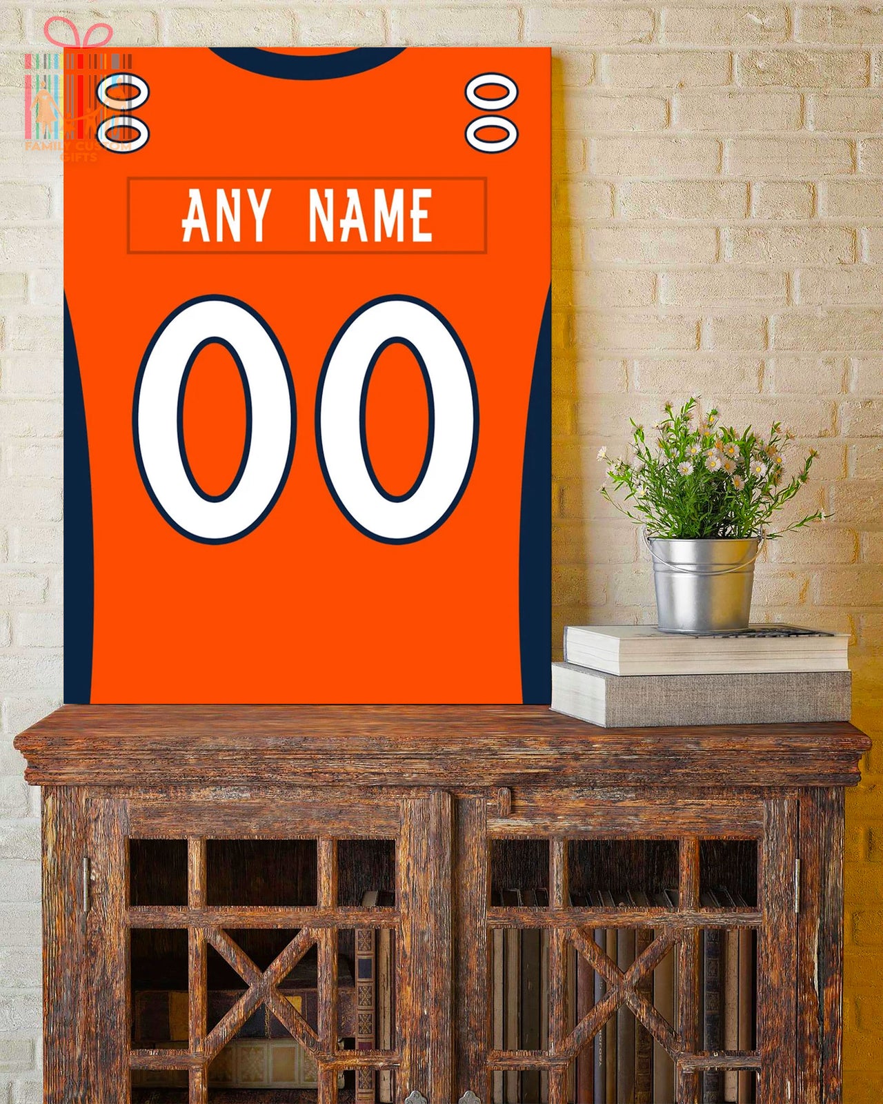 Denver Jersey Custom Canvas Print Wall Art for Boy Girl Men Women Football Personalized Canvas Art