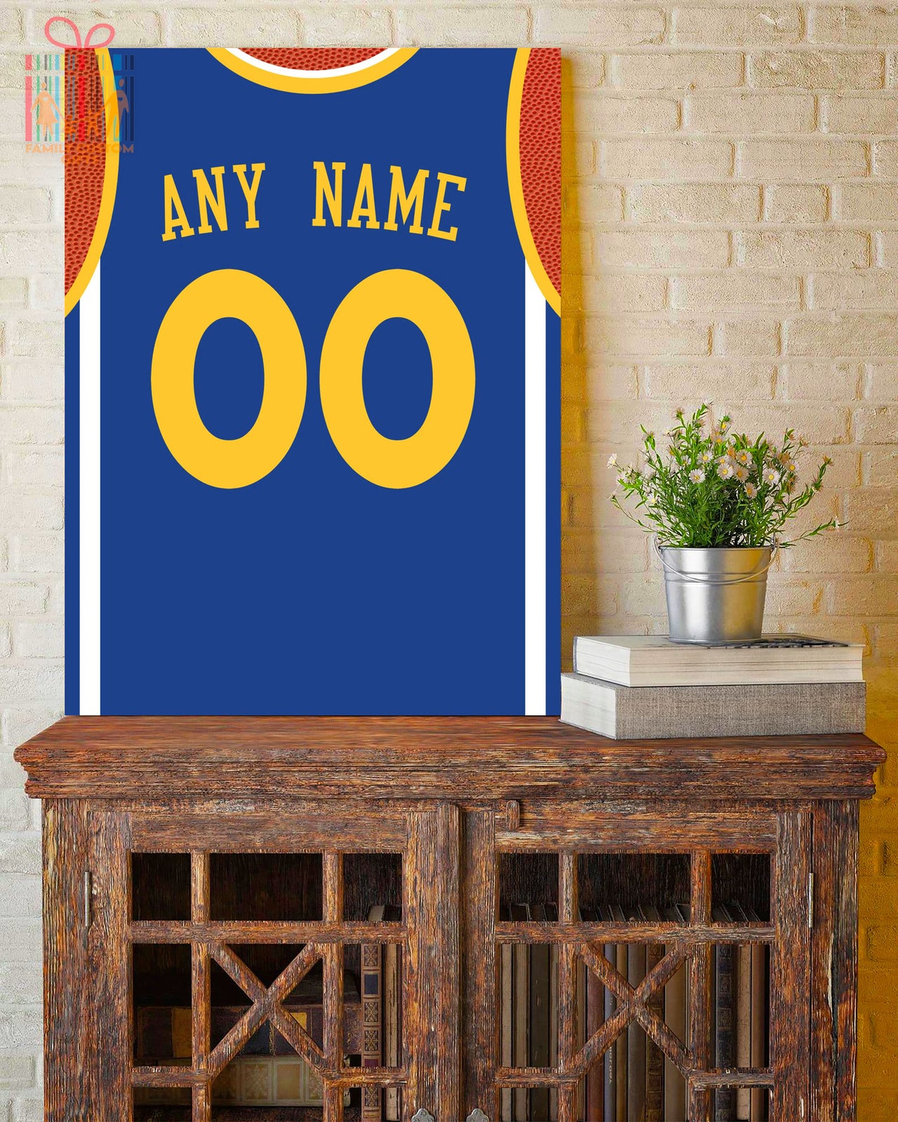 Golden State Jersey Custom Canvas Print Wall Art for Boy Girl Men Women Basketball Personalized Canvas Art