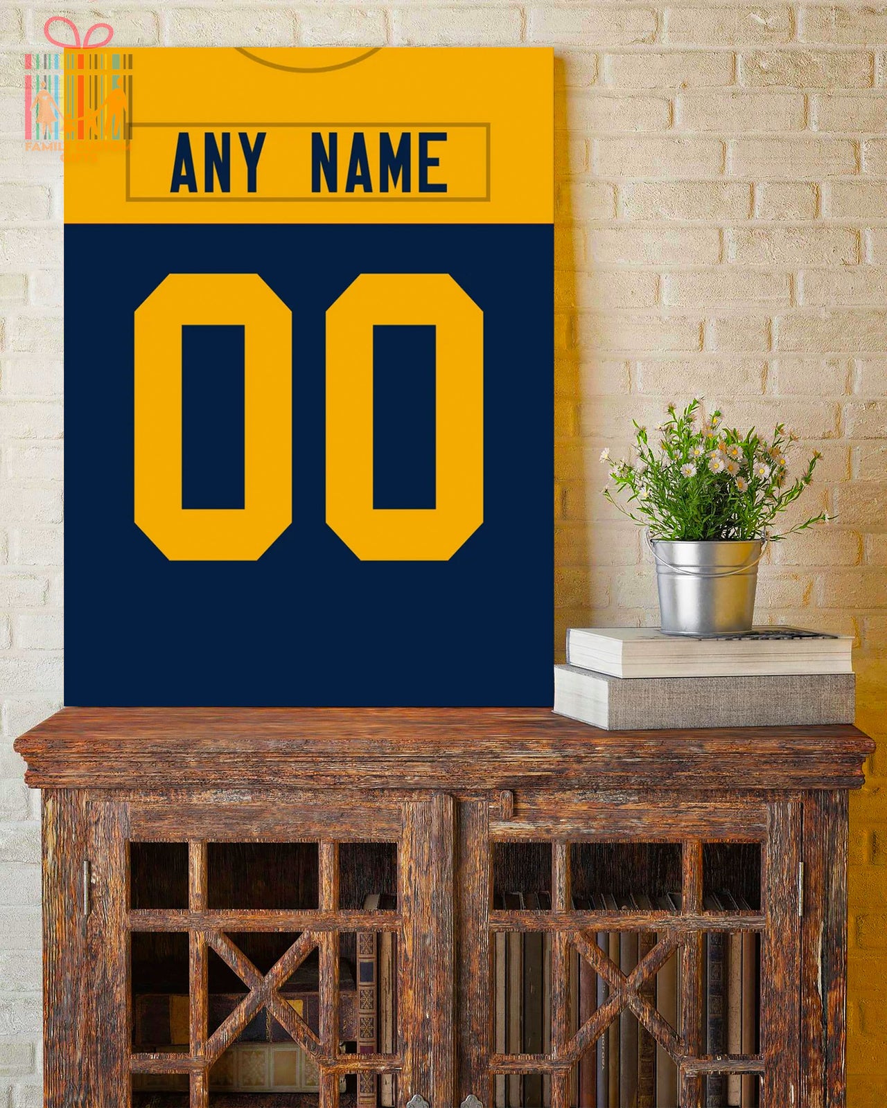 Green Bay Jersey Custom Canvas Print Wall Art for Boy Girl Men Women Football Personalized Canvas Art