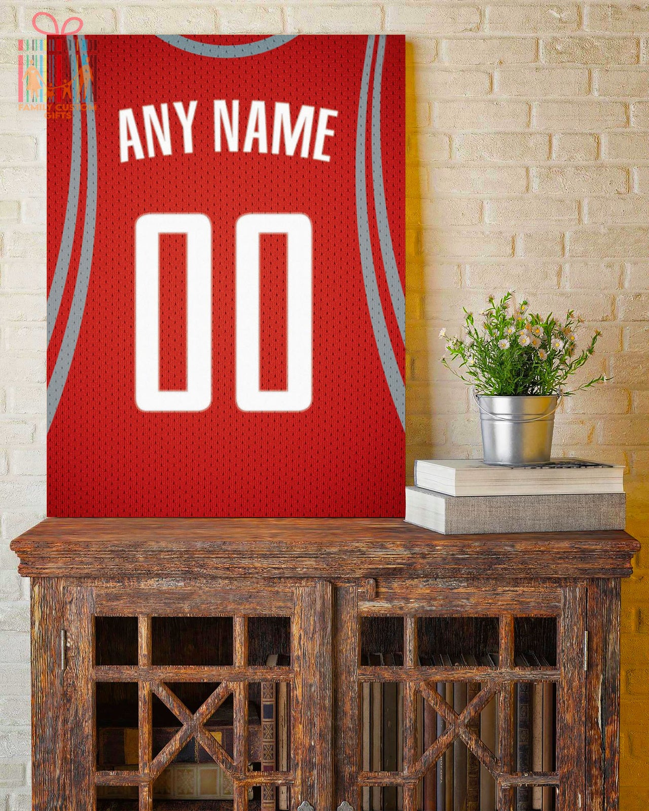 Houston Jersey Custom Canvas Print Wall Art for Boy Girl Men Women Basketball Personalized Canvas Art