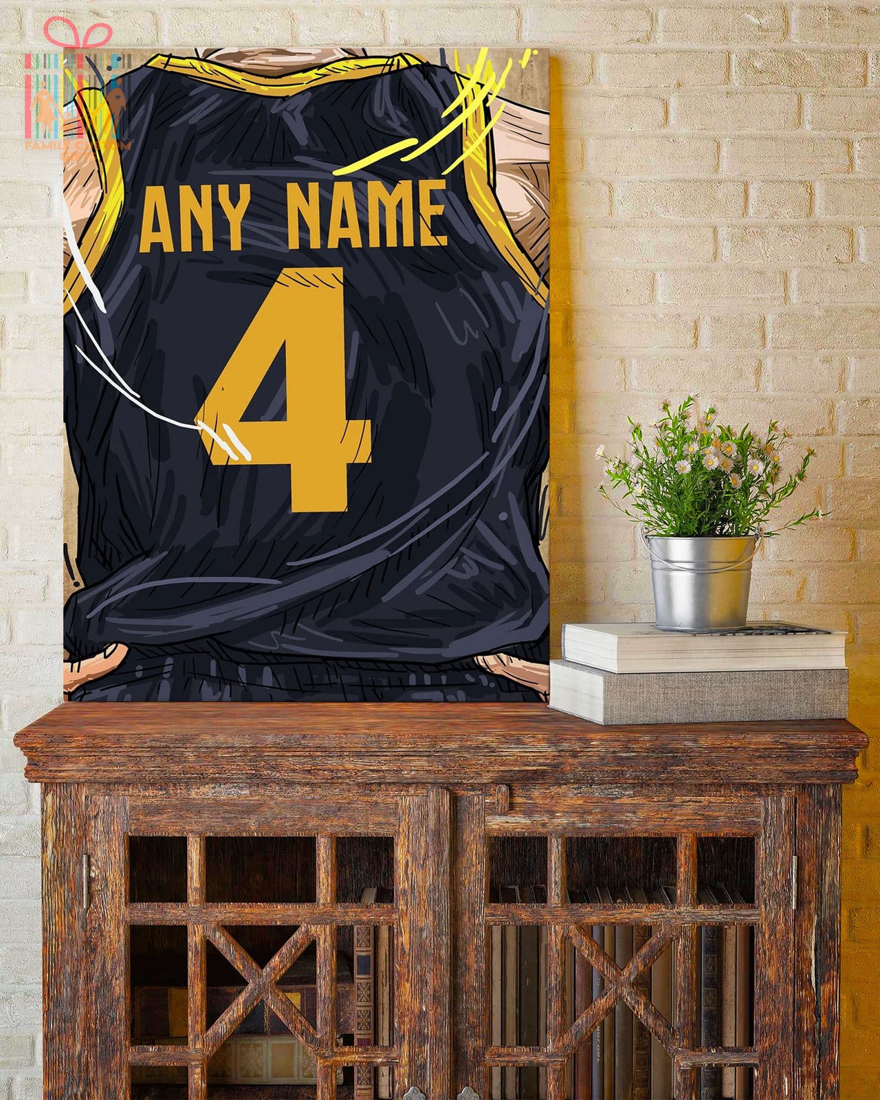 Indiana Jersey Custom Canvas Print Wall Art for Boy Girl Men Women Basketball Personalized Canvas Art