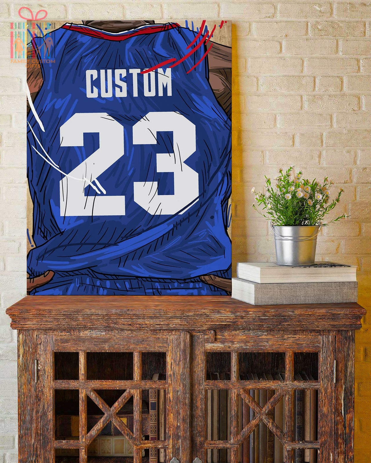 Los Angeles Clippers Jersey Custom Canvas Print Wall Art for Boy Girl Men Women Basketball Personalized Canvas Art