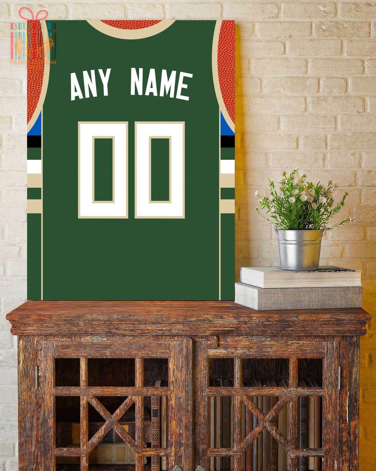 Milwaukee Jersey Custom Canvas Print Wall Art for Boy Girl Men Women Basketball Personalized Canvas Art