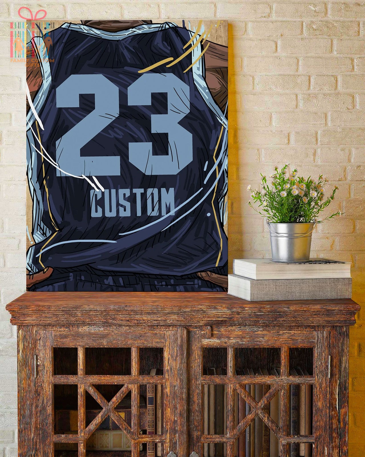 Memphis Tigers Jersey Custom Canvas Print Wall Art for Boy Girl Men Women Basketball Personalized Canvas Art