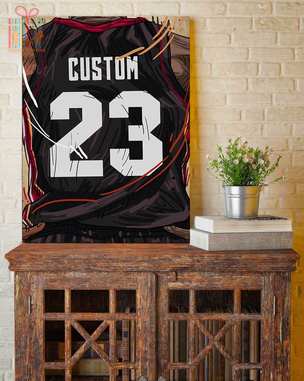 Miami Heat Jersey Custom Canvas Print Wall Art for Boy Girl Men Women Basketball Personalized Canvas Art