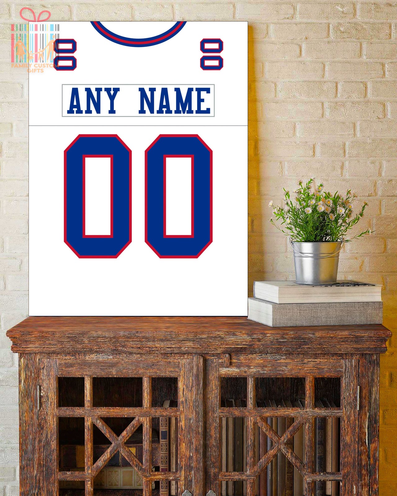 New York Jersey Custom Canvas Print Wall Art for Boy Girl Men Women Football Personalized Canvas Art