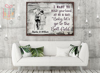 Thumbnail for Custom Canvas Art I Want to Hold Your Hand at 80 and Say Let's Go Baseball Personalized Wall Art for Couple