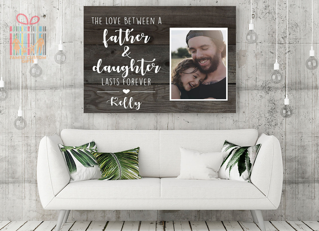 Custom Photo Father's Day Gifts Canvas Print Wall Art for Dad - Personalized To My Dad Wall Art - Gift for Dad