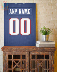 Thumbnail for New England Jersey Custom Canvas Print Wall Art for Boy Girl Men Women Football Personalized Canvas Art