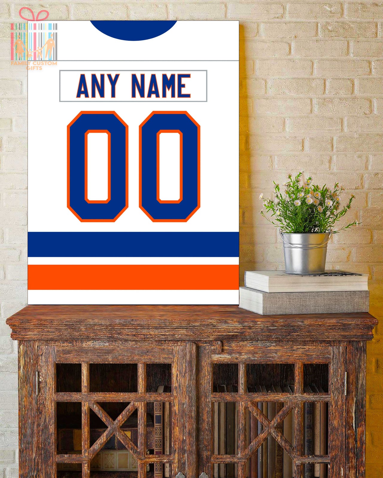 New York Jersey Custom Canvas Print Wall Art for Boy Girl Men Women Hockey Personalized Canvas Art