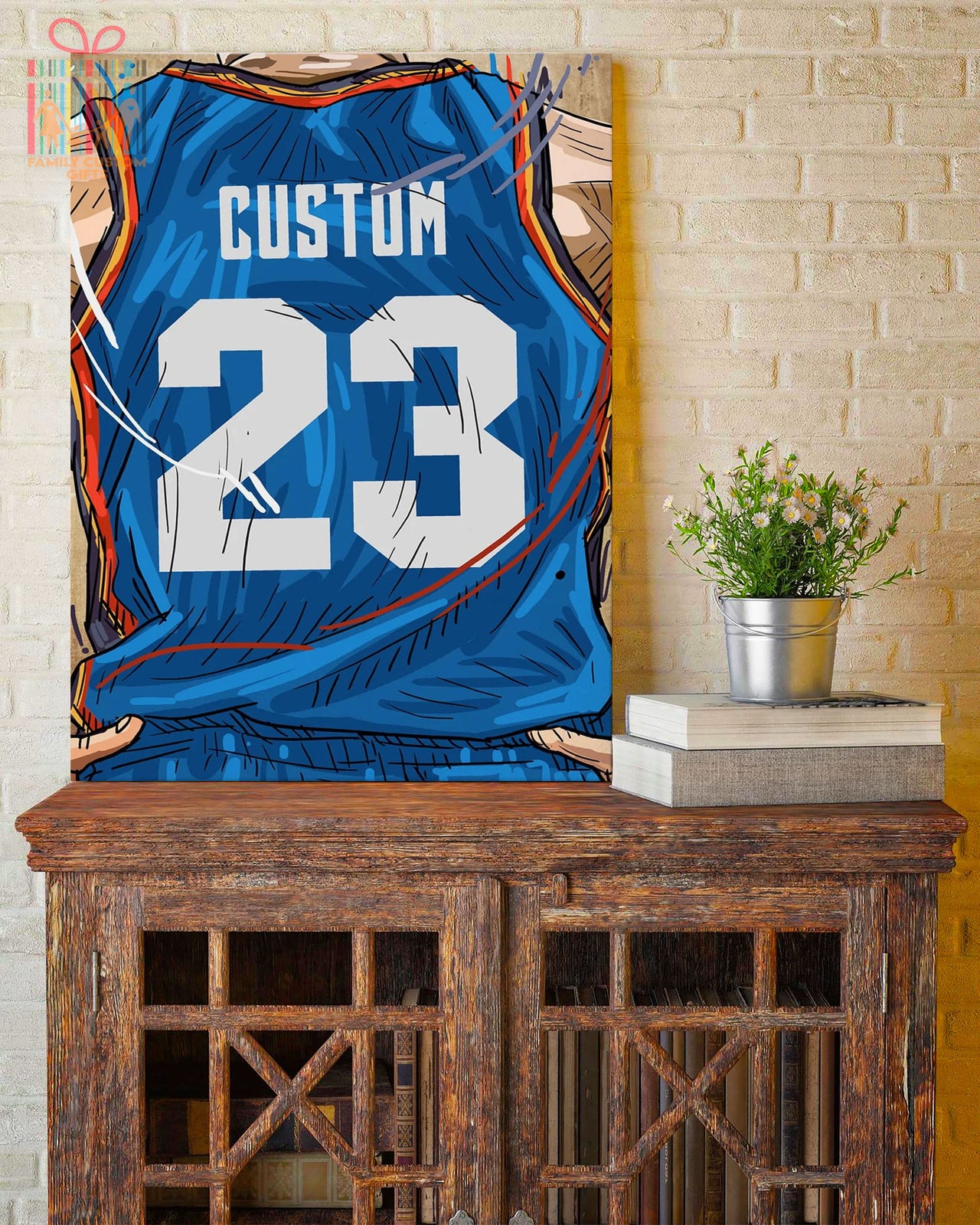 Oklahoma City Jersey Custom Canvas Print Wall Art for Boy Girl Men Women Basketball Personalized Canvas Art