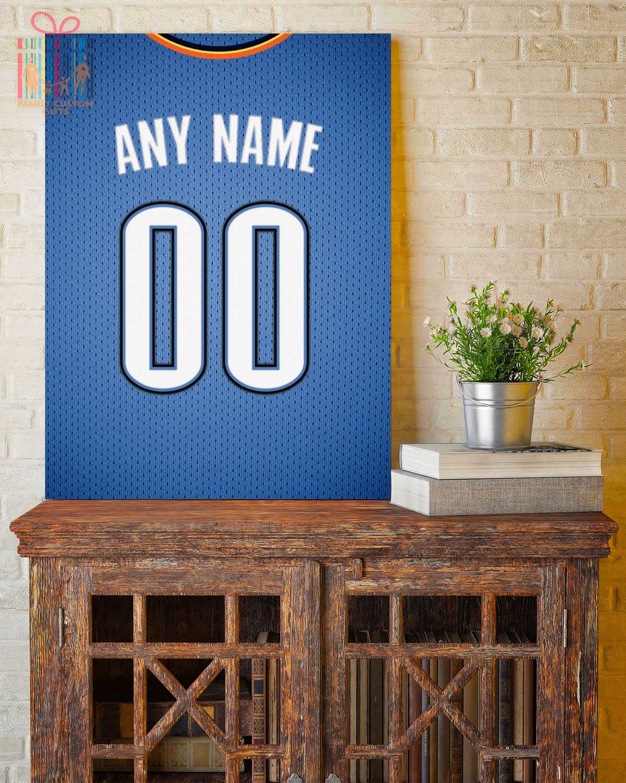 Oklahoma City Jersey Custom Canvas Print Wall Art for Boy Girl Men Women Basketball Personalized Canvas Art