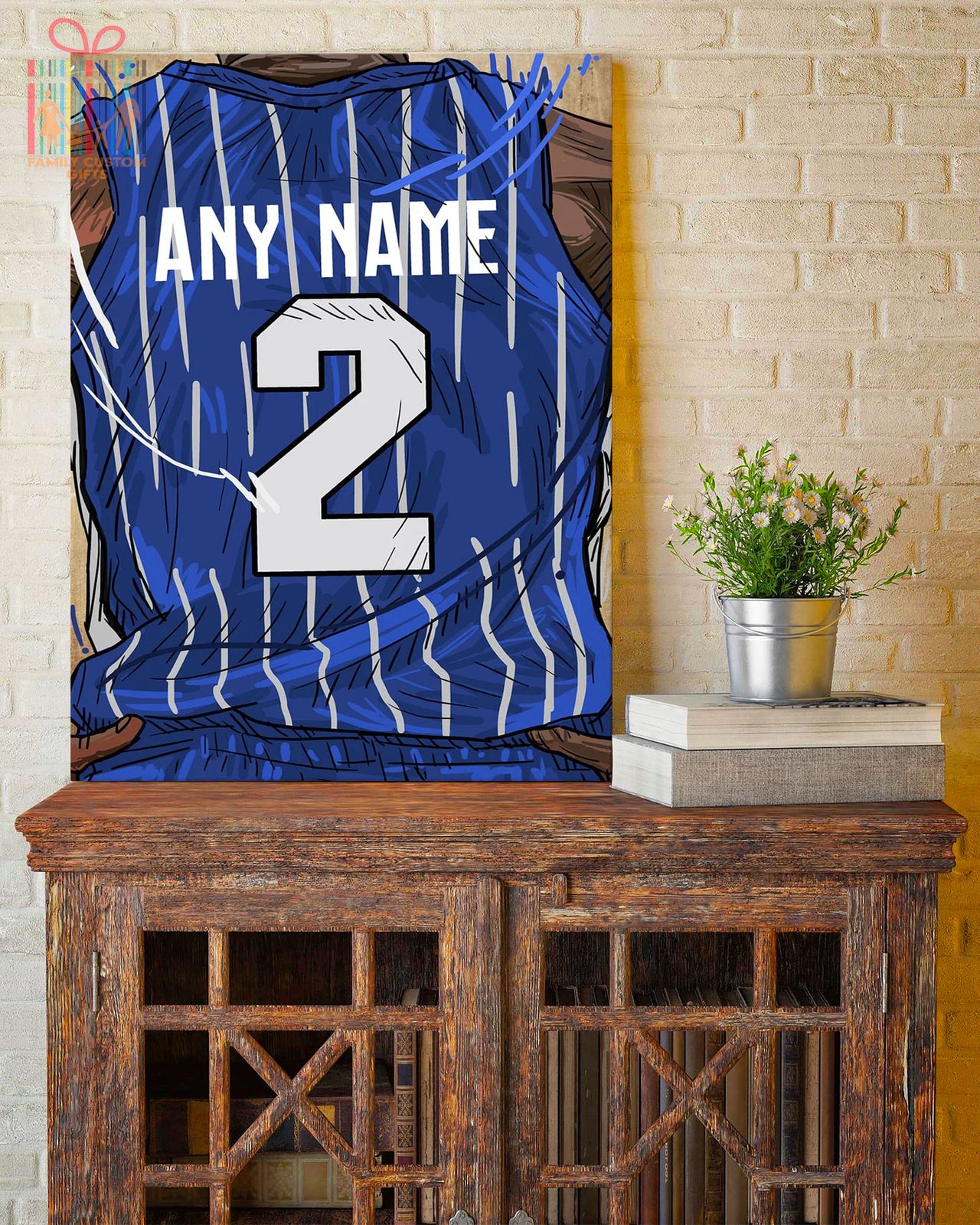 Orlando Magic Jersey Custom Canvas Print Wall Art for Boy Girl Men Women Basketball Personalized Canvas Art