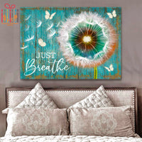 Thumbnail for Custom Canvas Print Wall Art Dandelion and Butterfly Just Breathe Canvas Art - Matte Canvas (1.25