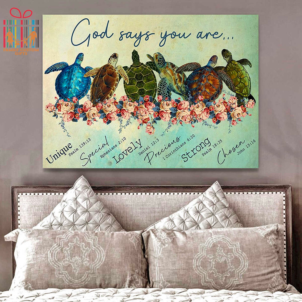 Custom Canvas Print Wall Art God Says You Are Turtle Canvas Art - Matte Canvas (1.25")