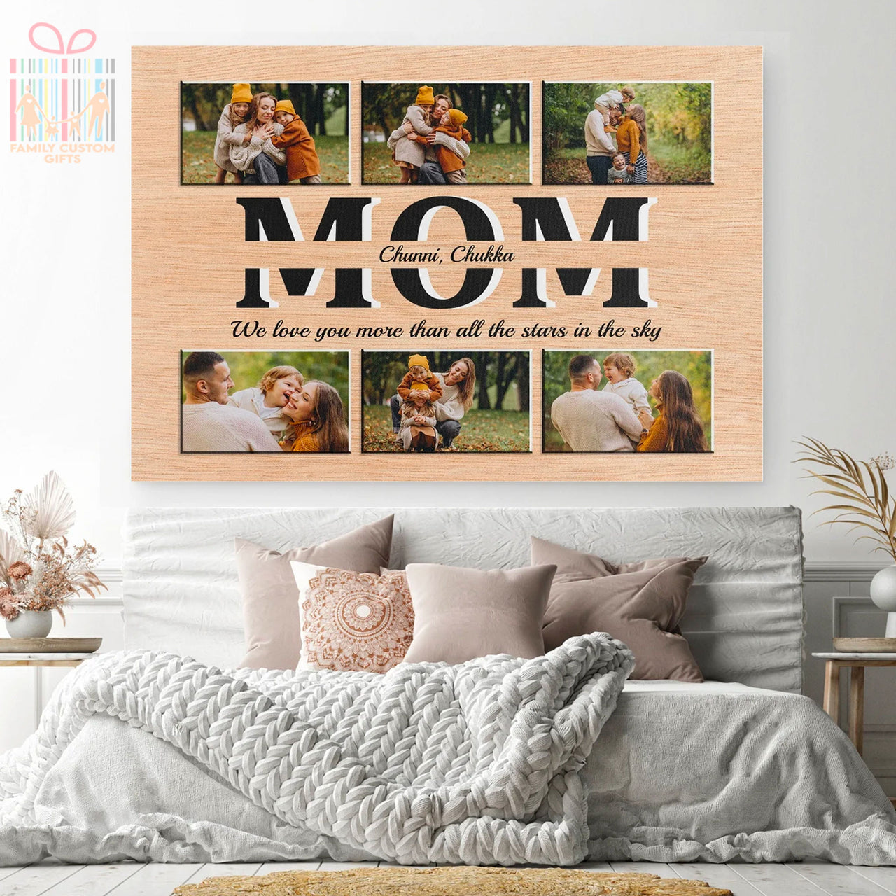 Personalized Mom Gift, Custom Photo Quote Print for Mom, Mothers Day Canvas Print, Mom Thank you Gift, Custom Wall Print