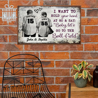 Thumbnail for Custom Canvas Print Wall Art Baseball Old Couple I Want to Hold Your Hand Personalized Wall Art - Gift for Couple