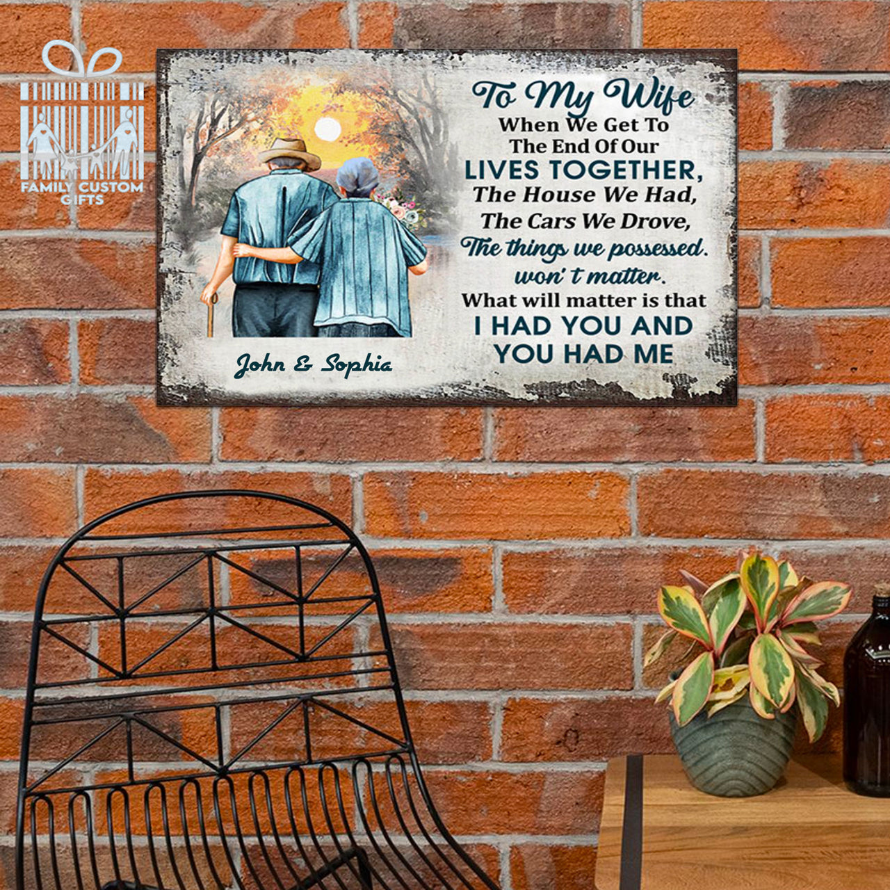 Custom Canvas Art Family Old Couple To My Wife When We Get Personalized Wall Art for Wife
