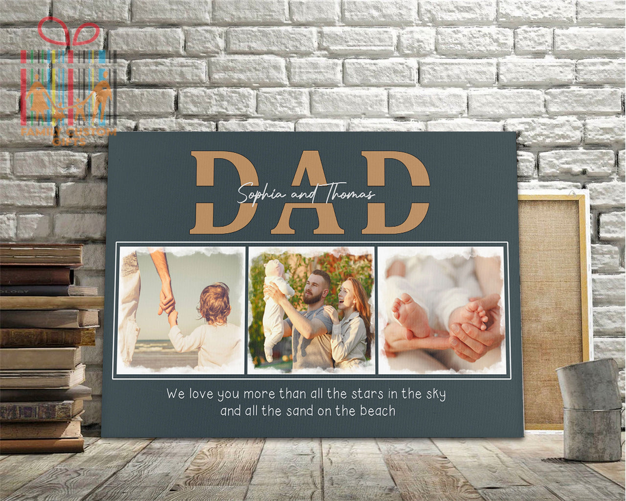 Custom Canvas Print Wall Art Daddy Daughter Stepped Up Dad Canvas Art –  FAMILY GIFTS