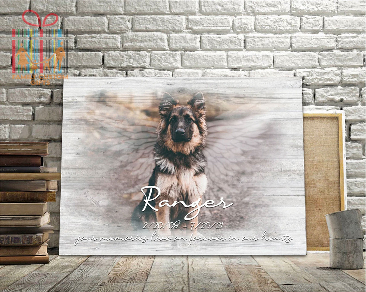 Custom Canvas Print Wall Art Dog Memorial Gift Canvas Art - Personalized Dog Loss Photo Gift