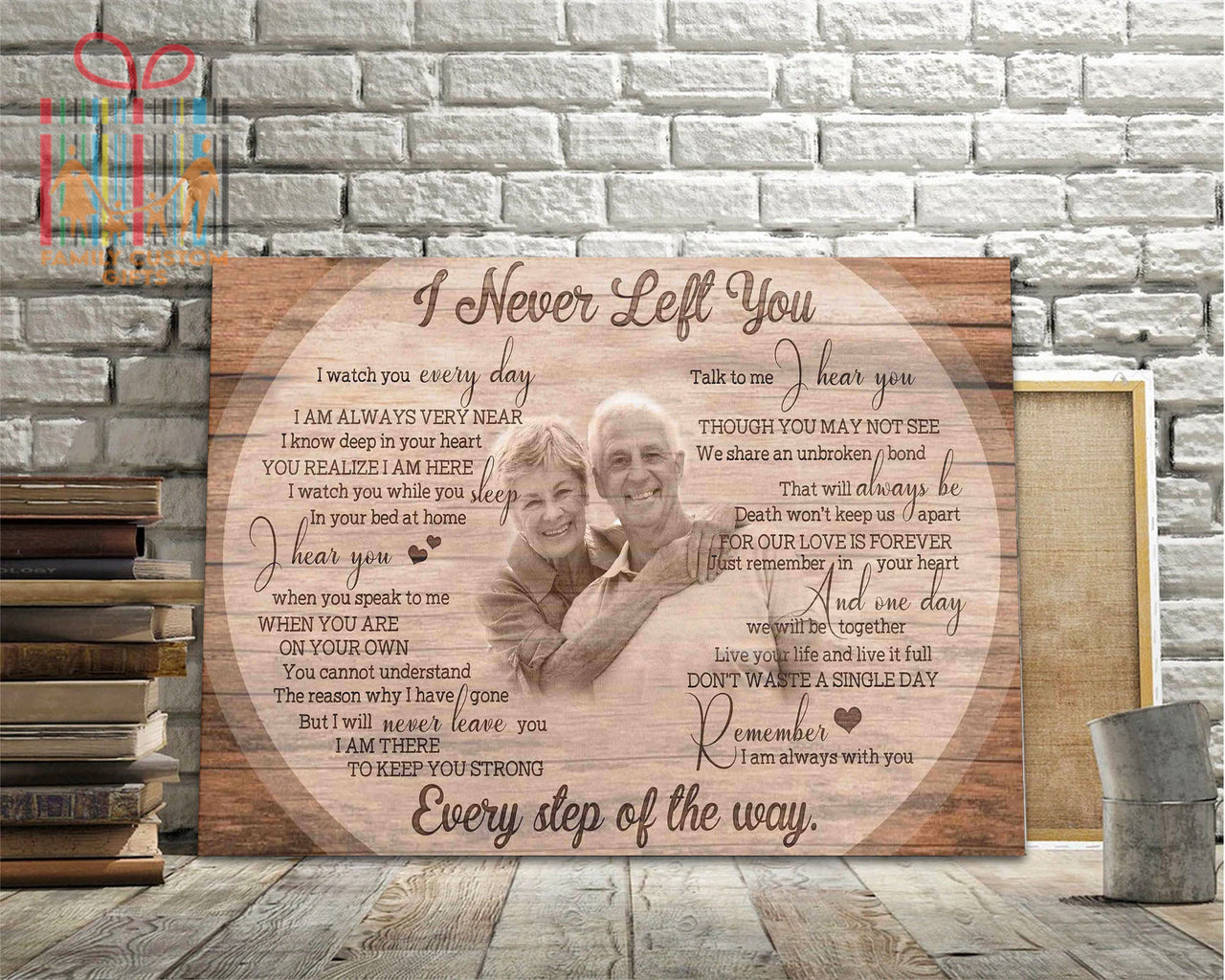 Custom Canvas Print Wall Art I Never Left You - Personalized Photo Memorial Canvas - Gift for Her & Him