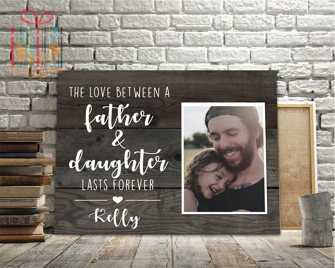 Custom Photo Father's Day Gifts Canvas Print Wall Art for Dad - Personalized To My Dad Wall Art - Gift for Dad