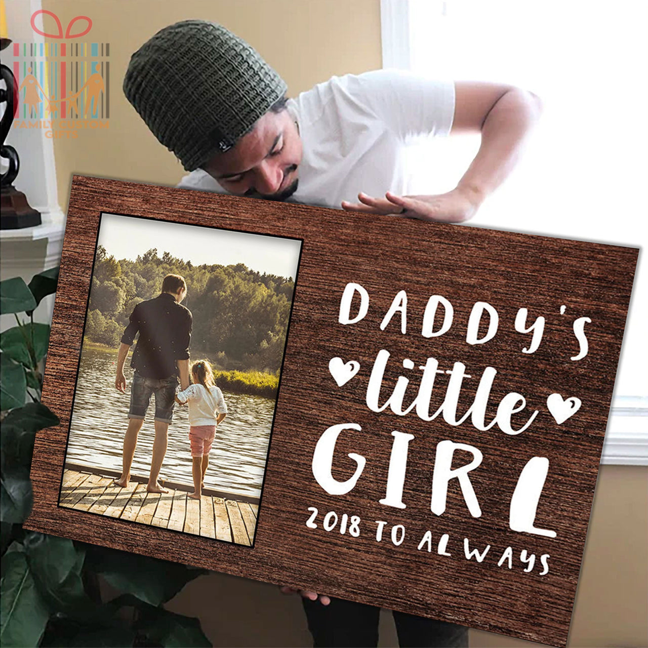 Custom Photo Father's Day Gifts Canvas Print Wall Art for Dad - Personalized To My Dad Wall Art - Gift for Dad