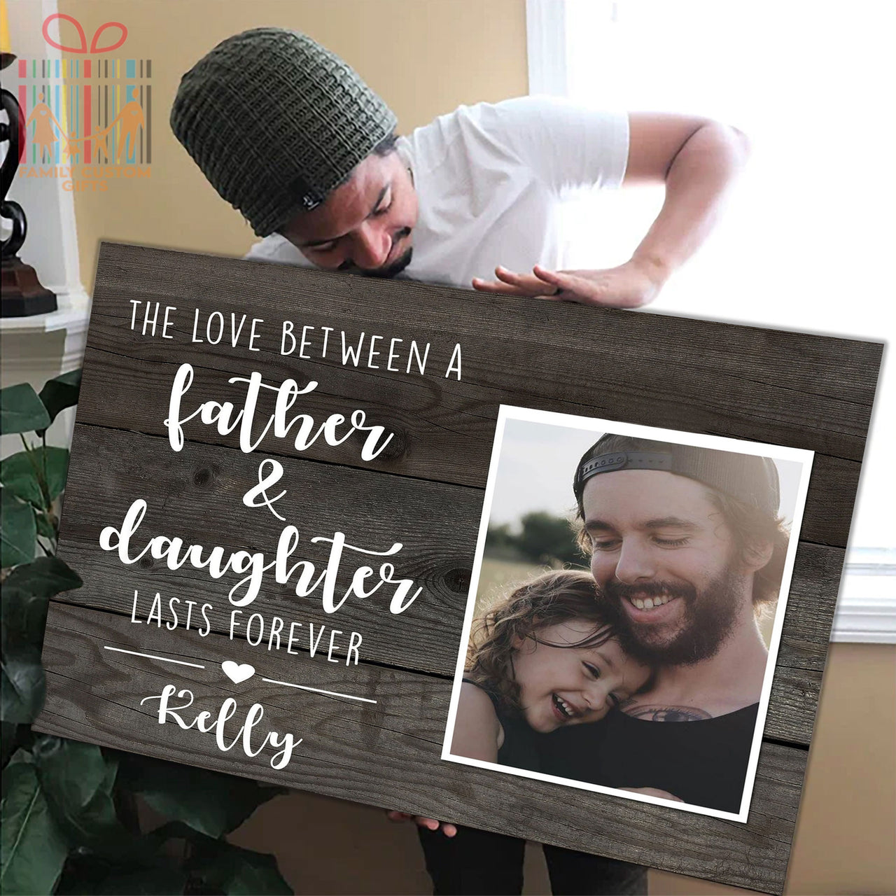 Custom Photo Father's Day Gifts Canvas Print Wall Art for Dad - Personalized To My Dad Wall Art - Gift for Dad