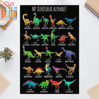 Thumbnail for Custom Jigsaw Puzzle for Kids Types Of Dinosaurs Alphabet A-Z ABC Dino Identification Personalized Puzzle