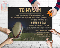 Thumbnail for Custom Jigsaw Puzzle for Kids Adults Rugby To My Son from Dad Personalized Puzzle for Couple for Son