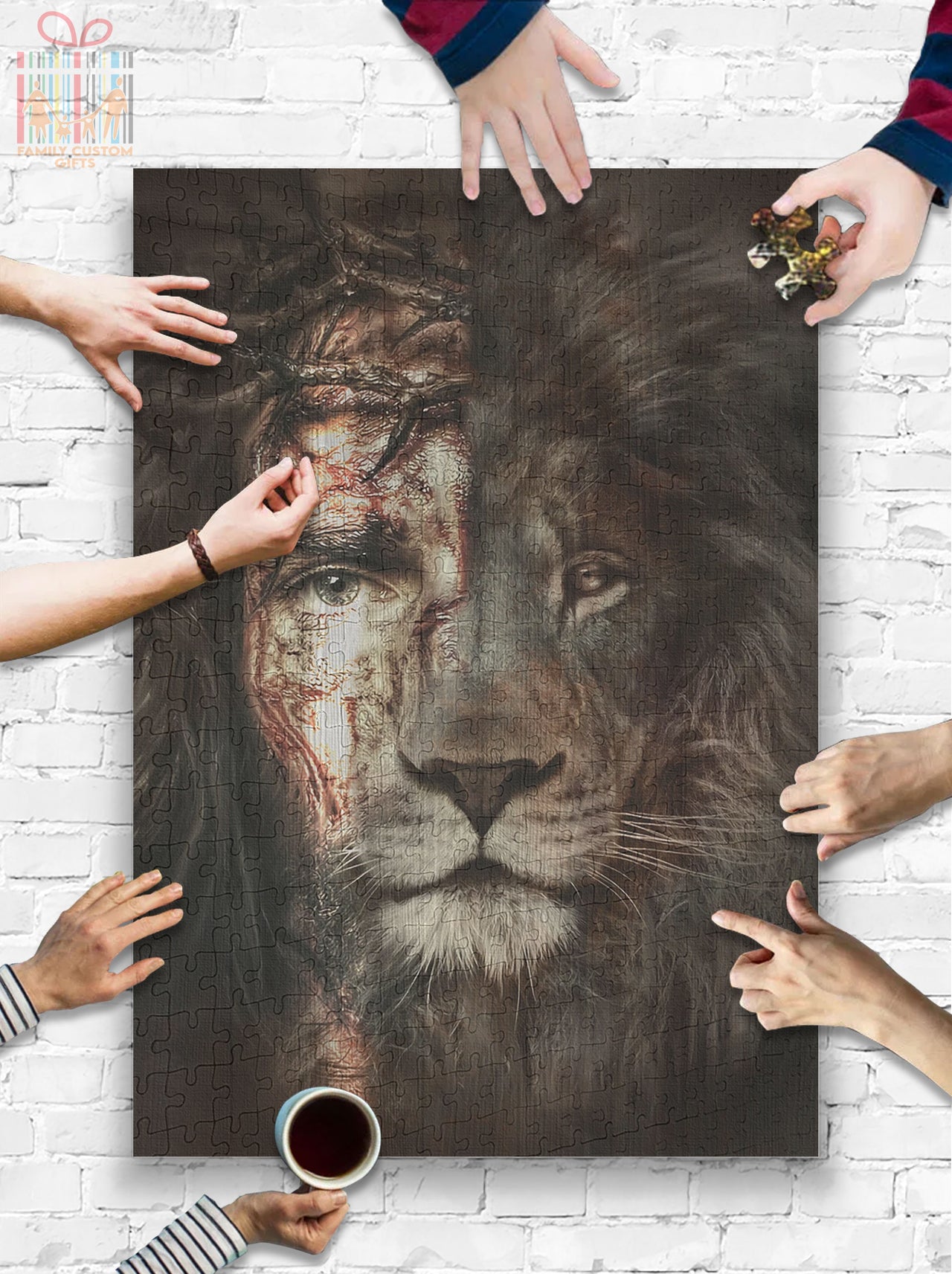 Custom Jigsaw Puzzle for Kids Adults Jesus And Lion - The Perfect Combination Personalized Puzzle