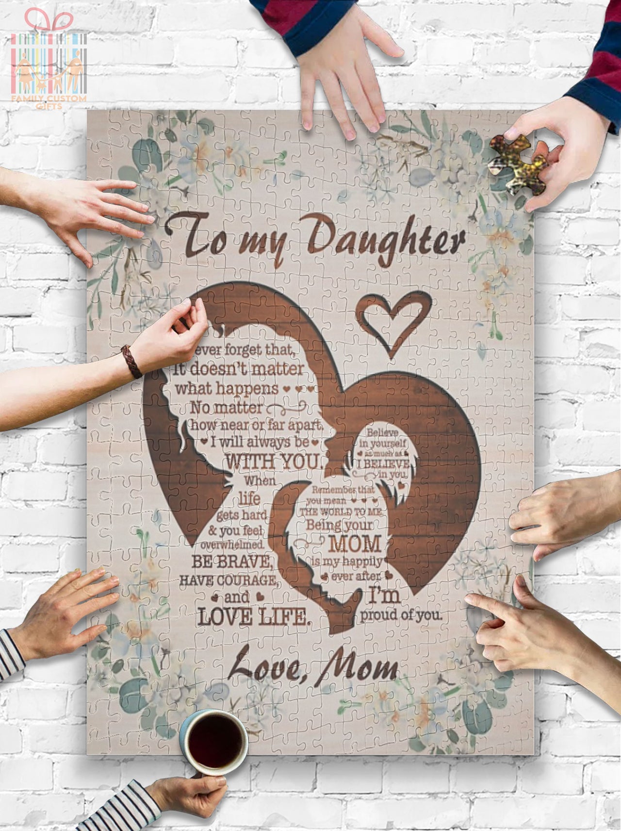Custom Jigsaw Puzzle for Kids Adults To My Daughter from Mom Personalized Puzzle for Daughter