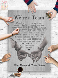 Thumbnail for Custom Jigsaw Puzzle for Adults We’re A Team I Love You The Most Personalized Puzzle for Couple