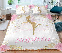 Thumbnail for Custom Quilt Sets Pink Fairy Girl Floral Premium Quilt Bedding for Boys Girls Men Women