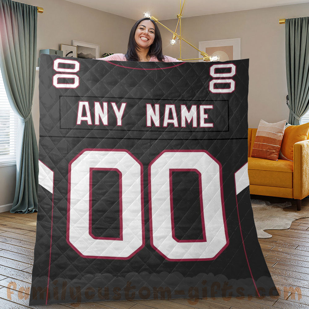 Custom Premium Quilt Blanket Arizona Jersey American Football Personalized Quilt Gifts for Her & Him