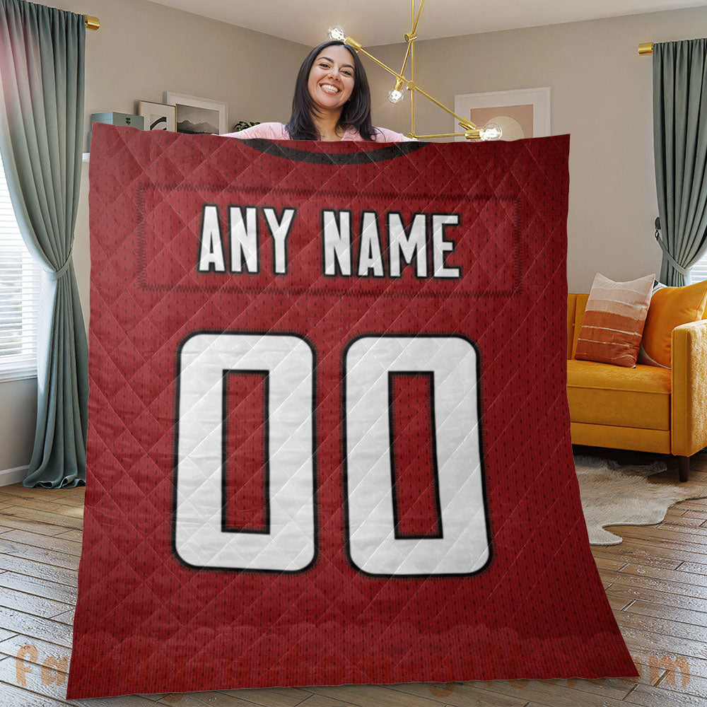 Custom Premium Quilt Blanket Atlanta Jersey American Football Personalized Quilt Gifts for Her & Him