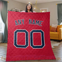 Thumbnail for Custom Premium Quilt Blanket Boston Jersey Baseball Personalized Quilt Gifts for Her & Him