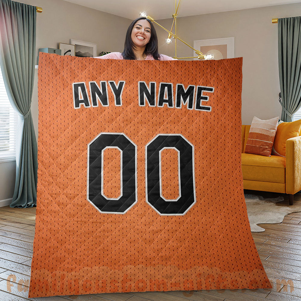 Custom Premium Quilt Blanket Baltimore Jersey Baseball Personalized Quilt Gifts for Her & Him