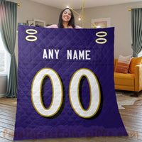 Thumbnail for Custom Premium Quilt Blanket Baltimore Jersey American Football Personalized Quilt Gifts for Her & Him