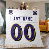 Thumbnail for Custom Premium Quilt Blanket Baltimore Jersey American Football Personalized Quilt Gifts for Her & Him